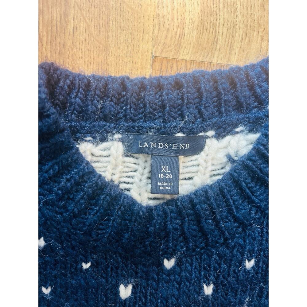 Lands End Womens Plus XL 18-20 Snowflake Fair Isle Sweater Acrylic/wool Winter - Picture 3 of 7